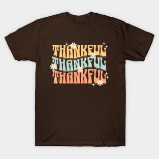 Thankful Retro Groovy Thanksgiving T-Shirt